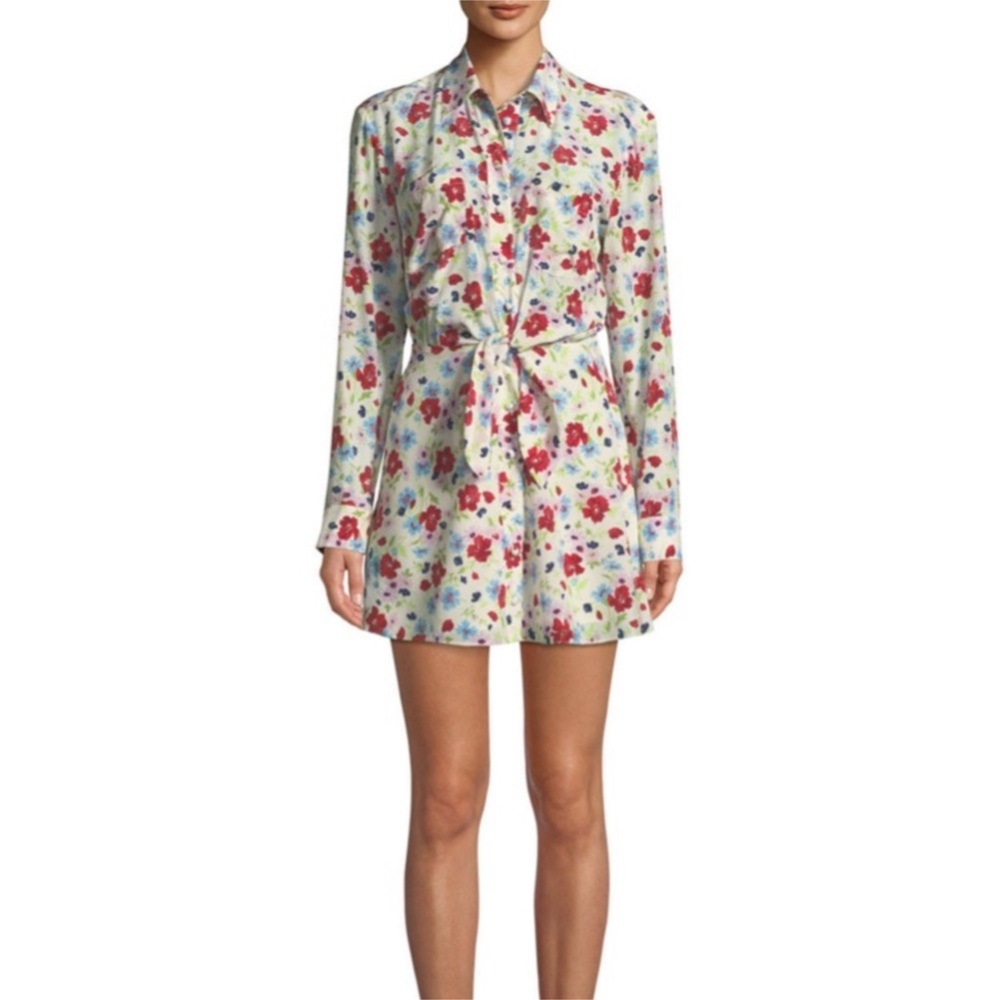 Veronica Beard Quince Floral-Print Mini Dress Sz 8